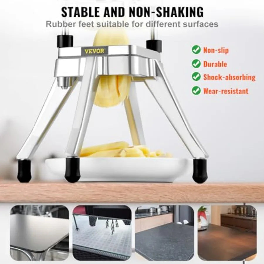 Vevor Commercial Vegetable Fruit Chopper 3/8″ Blade Heavy Duty Food Dicer Kattex French Fry Cutter