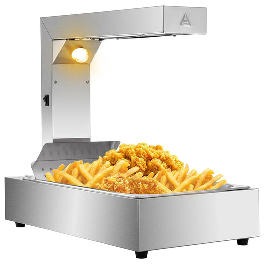 VEVOR French Fry Warmer Dump Station Heat Lamp Food Freestanding Stainless Steel Chicken Onion Ring Commercial Home Use - My Store