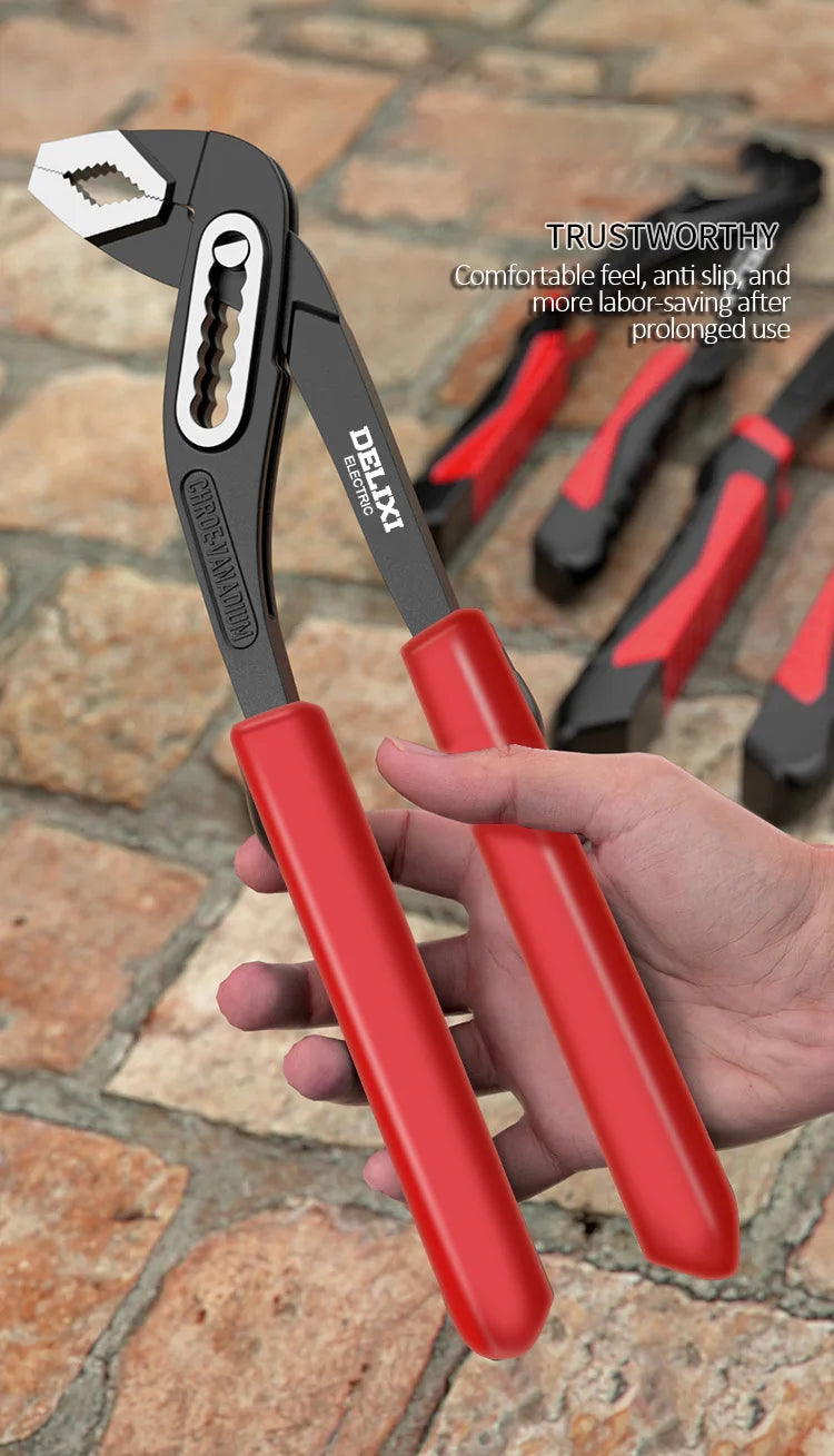 DELIXI ELECTRIC 3PCS Water Pump Pliers/Water Pipe Pliers/Power Pliers Insulated Handle Pliers