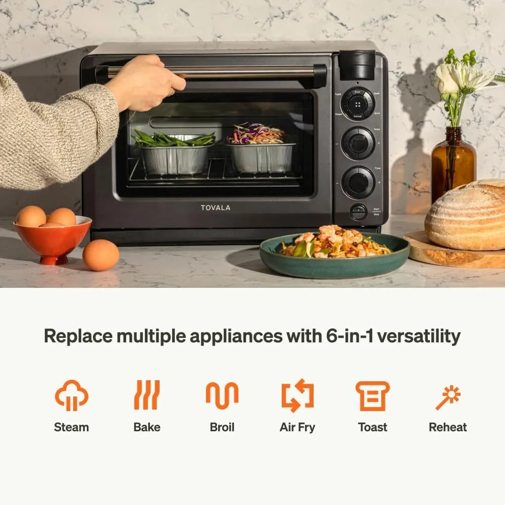 Tovala Smart Oven Pro, 6-in-1 Countertop Convection Oven and Air Fryer with Steam Mode