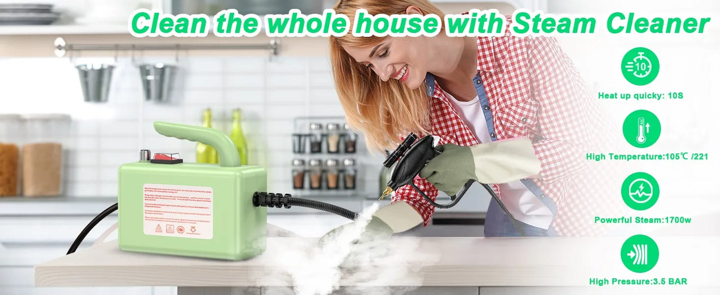 Steam Cleaner Handheld, High Pressure Steam Cleaner for Home, Upholstery, Kitchen, Bathroom, Grout