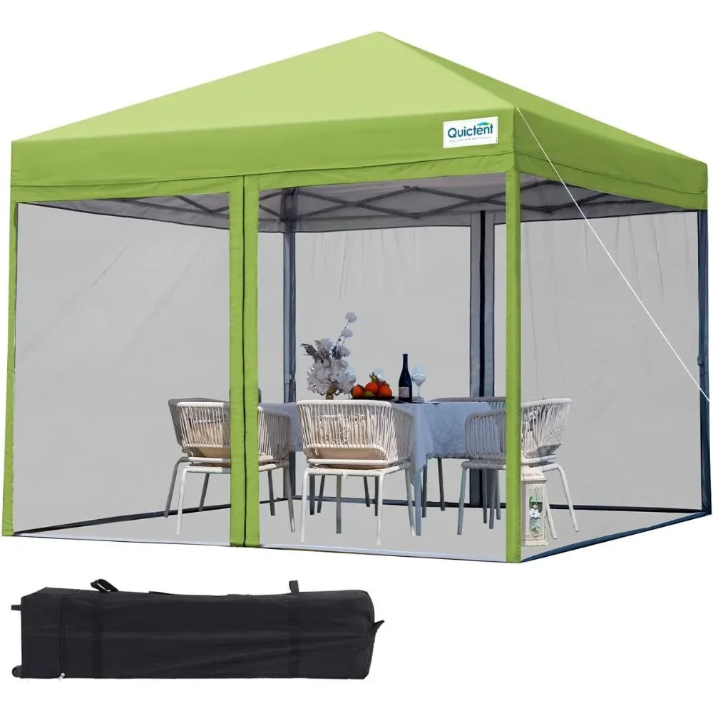 10'x10' Pop up Canopy Tent with Netting, Instant Portable Gazebo EZ-UP Screen House