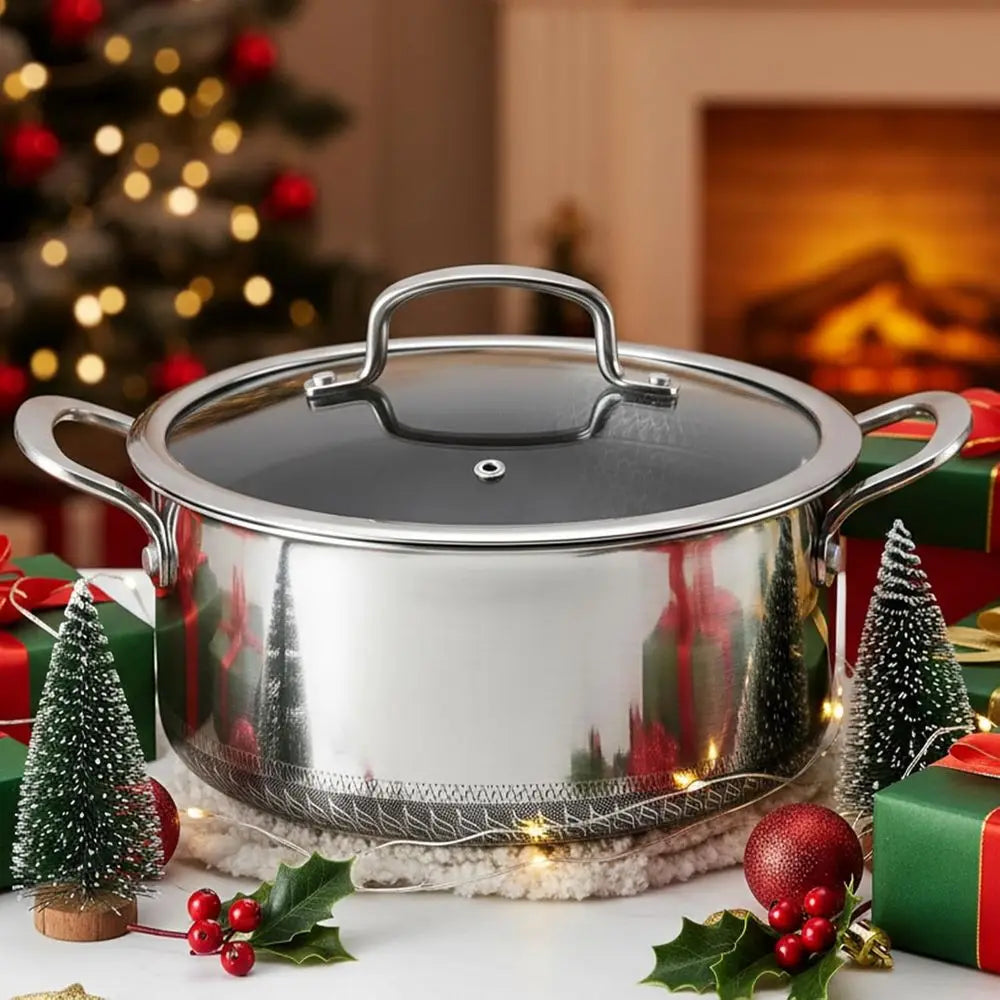 Nonstick 1.5 QT Saucepan & 2 & 5.2 QT Stockpots Set with Glass Lids, Cool Handles, Silicone Trivets, Dishwasher Safe, All Cookto