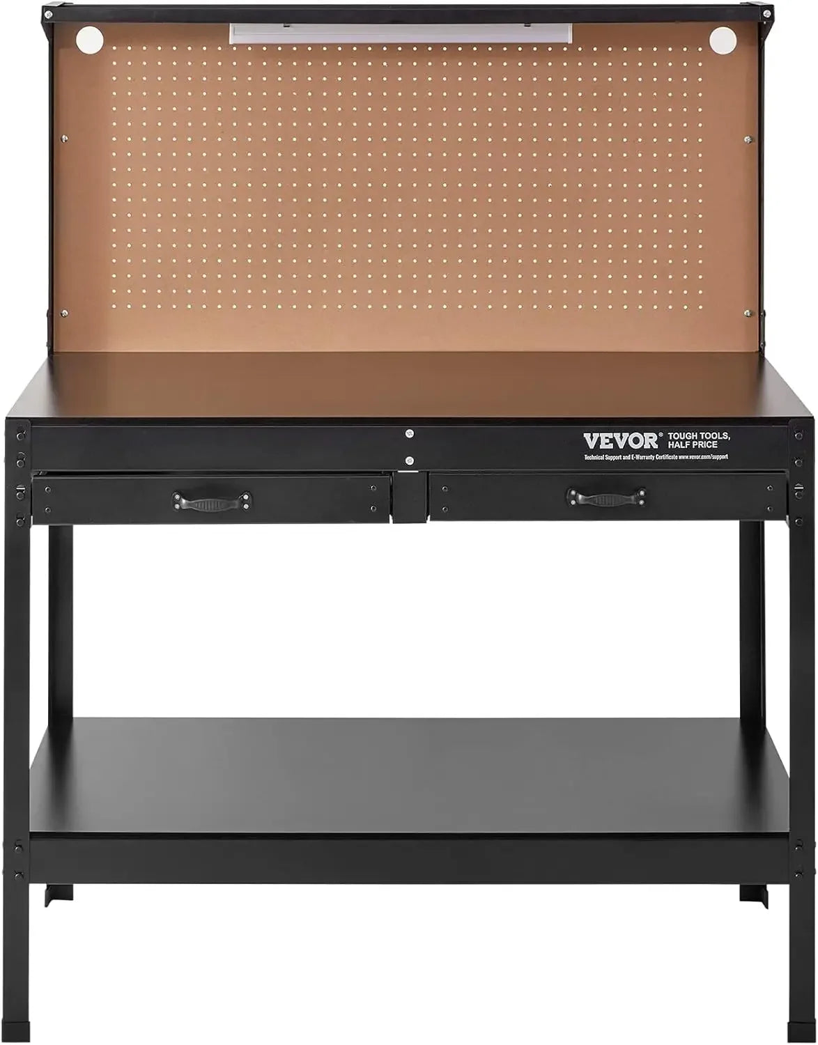 Heavy Duty WorkBench w/220 lbs Load, Hardwood Workbench A3 Steel max 1500W