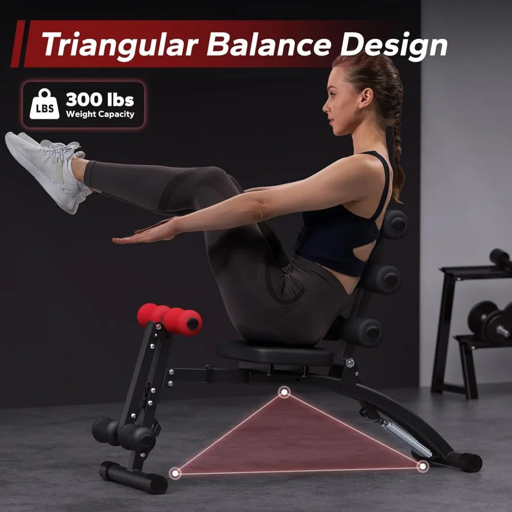 MERACH Multi-Functional Ab Trainer Adjustable Home Gym Workout Bench for Core Strength Training
