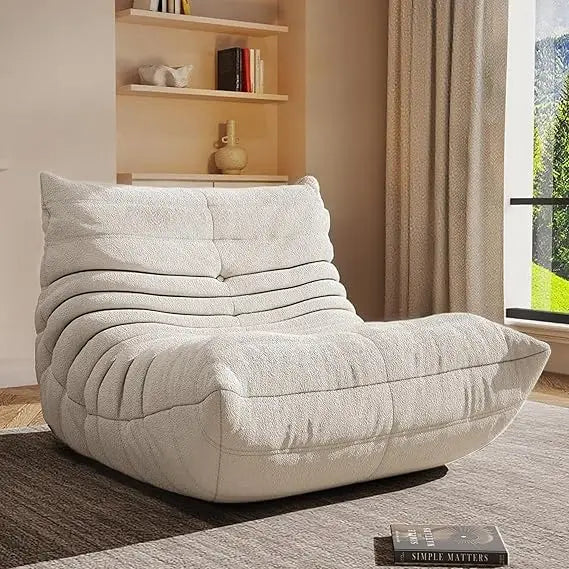 "Large Memory Foam Bean Bag Chair for Adult Living Rooms and Cozy Fireside Seating"