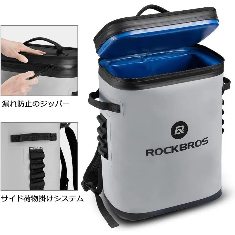 ROCKBROS Backpack Cooler Leak-Proof Soft Sided Cooler Waterproof Insulated Bag 36 Can Soft Cooler - My Store
