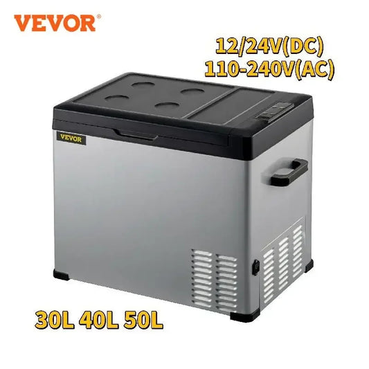 VEVOR 30L 40L 50L Mini Car Refrigerator Portable Fridge Freezer 12/24V DC 110-240 AC