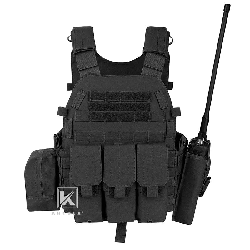 KRYDEX Tactical Body Armor Combat Vest Plate Carrier With Magazine Pouch Protective Vests Waterproof