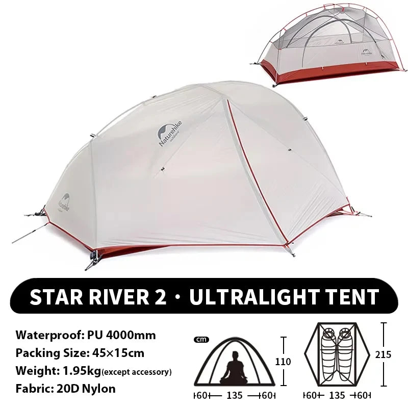 Naturehike Star-River Ultralight Waterproof Tent 2 People 4 Seasons Outdoor