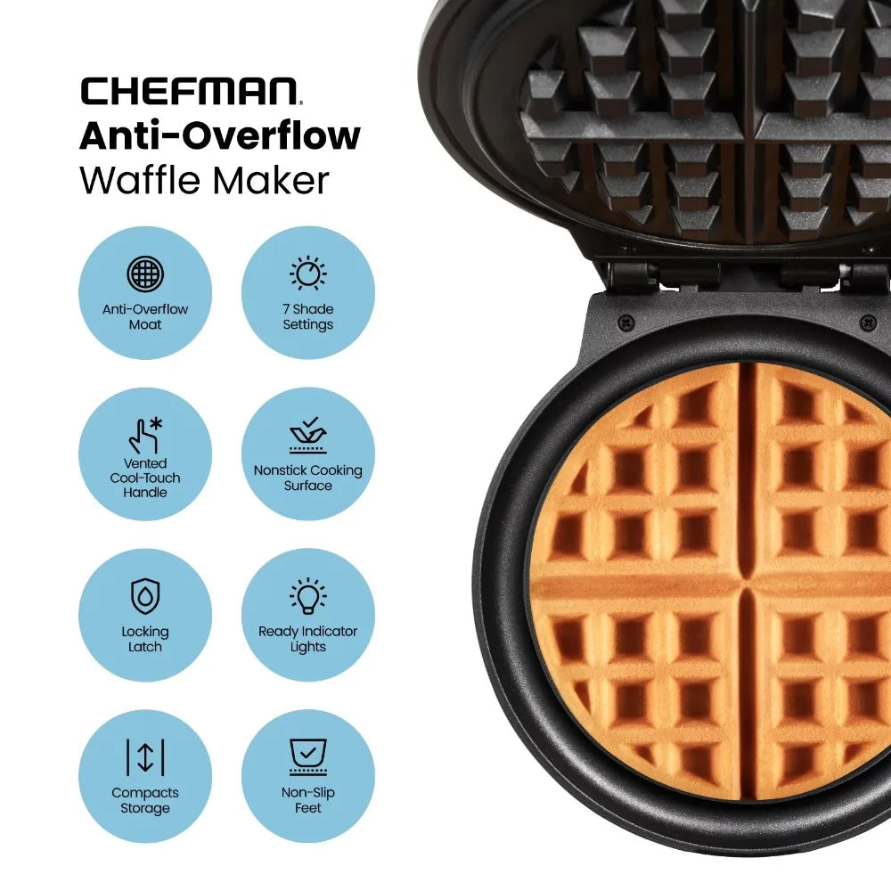 Anti Overflo Waffle Maker  Non Stick Black
