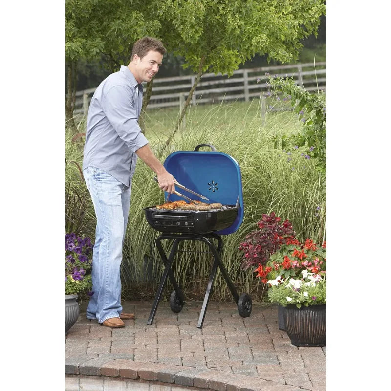 DUTRIEUX Portable Charcoal Grill in Blue - My Store