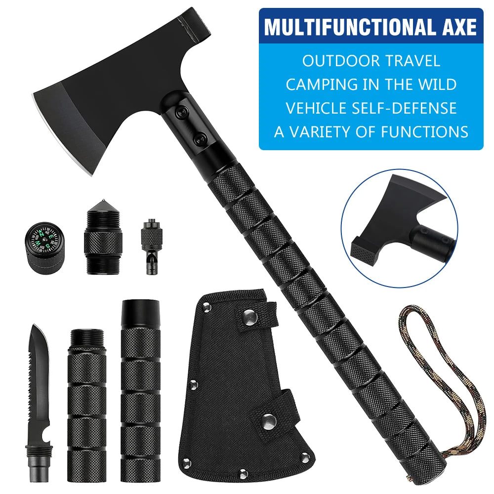 Multi-function Tactical Axe Sheath Blade Tools High Carbon Steel Molle Survival Tools