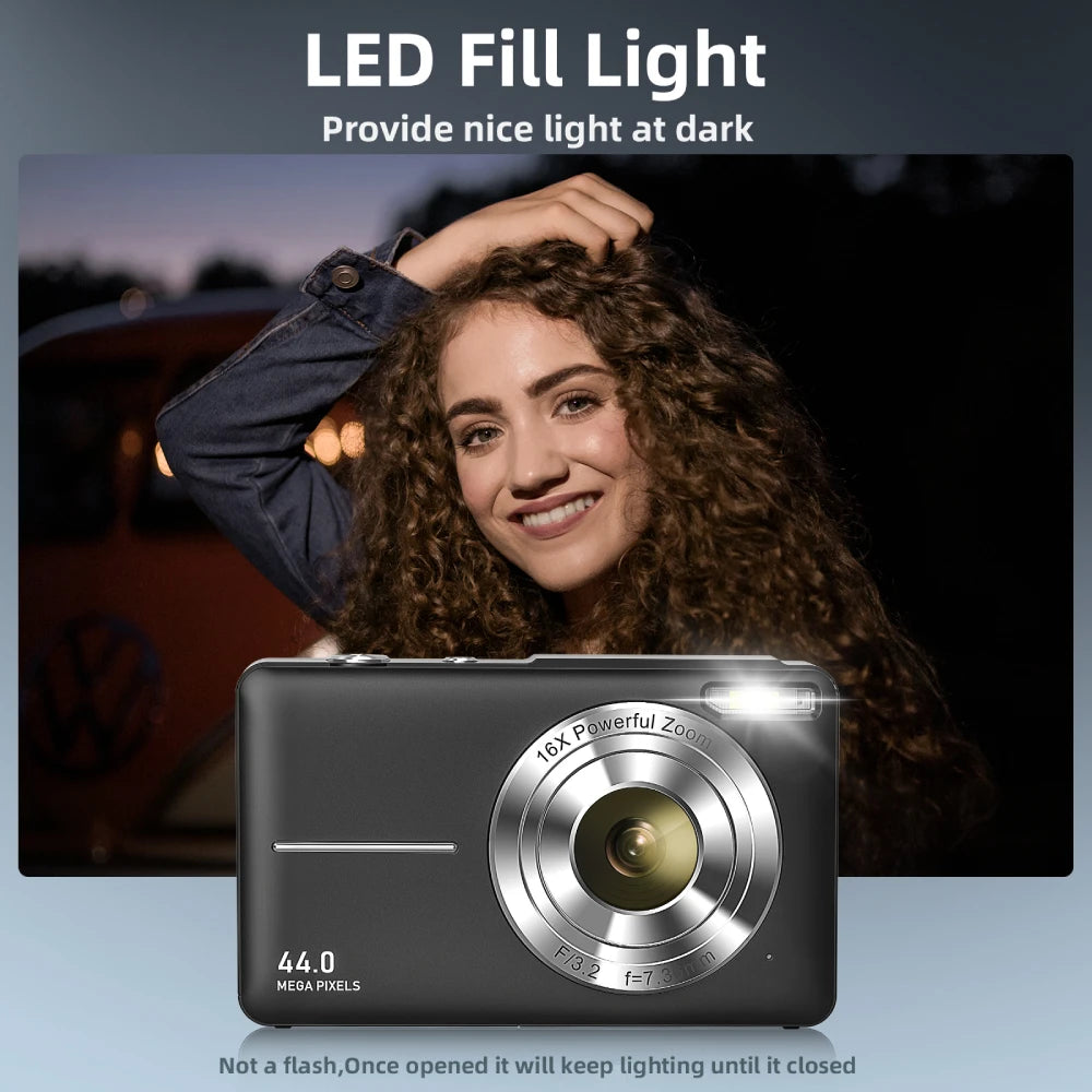 ZOSTUIC Digital Camera, FHD 1080P, Digital Point and Shoot Camera w/ 16X Zoom Anti Shake, 32G Card