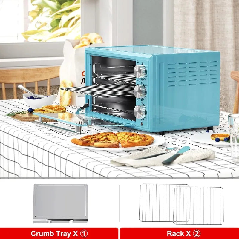 Galanz Large 6-Slice True Convection Toaster Oven, 8-in-1 Combo Bake, Toast, Roast, Broil, Dehydrator