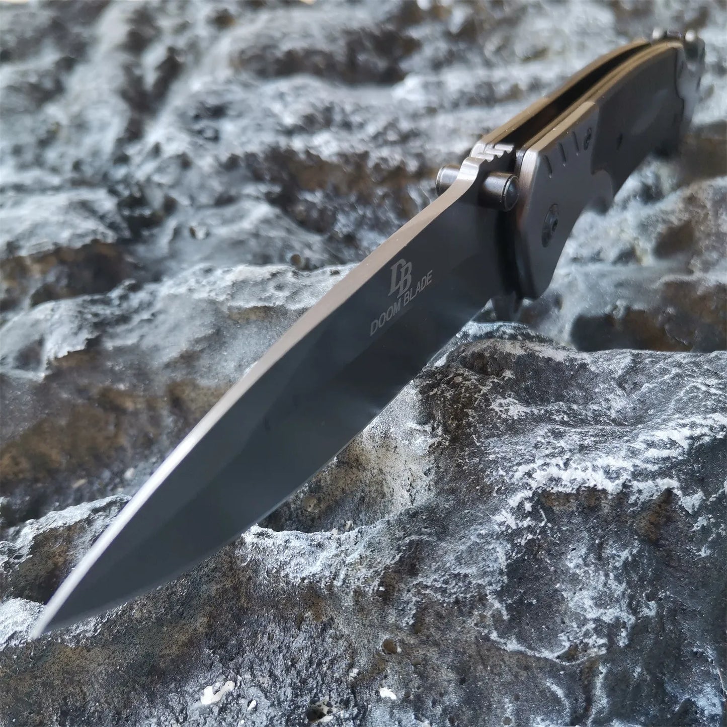 DB 3820 Folding Knife 8Cr13Mov Black Blade G10 Handle Military Belt Clip Knives Combat