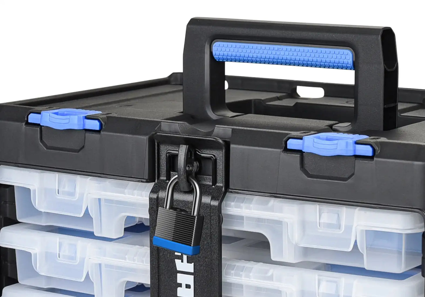 HART 3 parts and tool box organizers, clear plastic containers