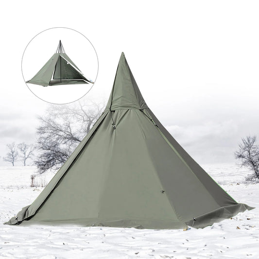 6-Season 2 Doors Lightweight Camping Teepee Tent without Inner Tent