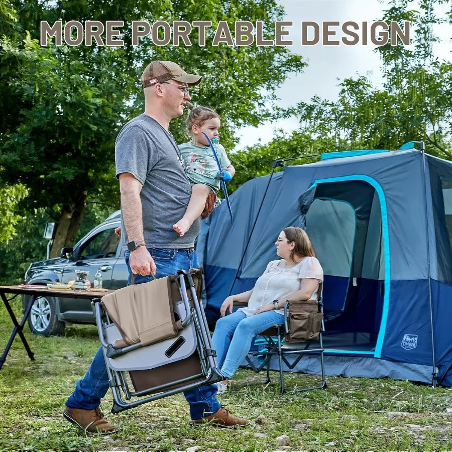 Aluminum Camping Directors Chair with Side Table Pocket Portable Folding Chair