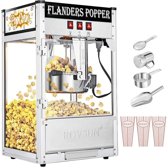 ROVSUN Popcorn Machine with 8/12/16 Ounce Kettle Red/Black Up to 32 Cups, Commercial, Countertop