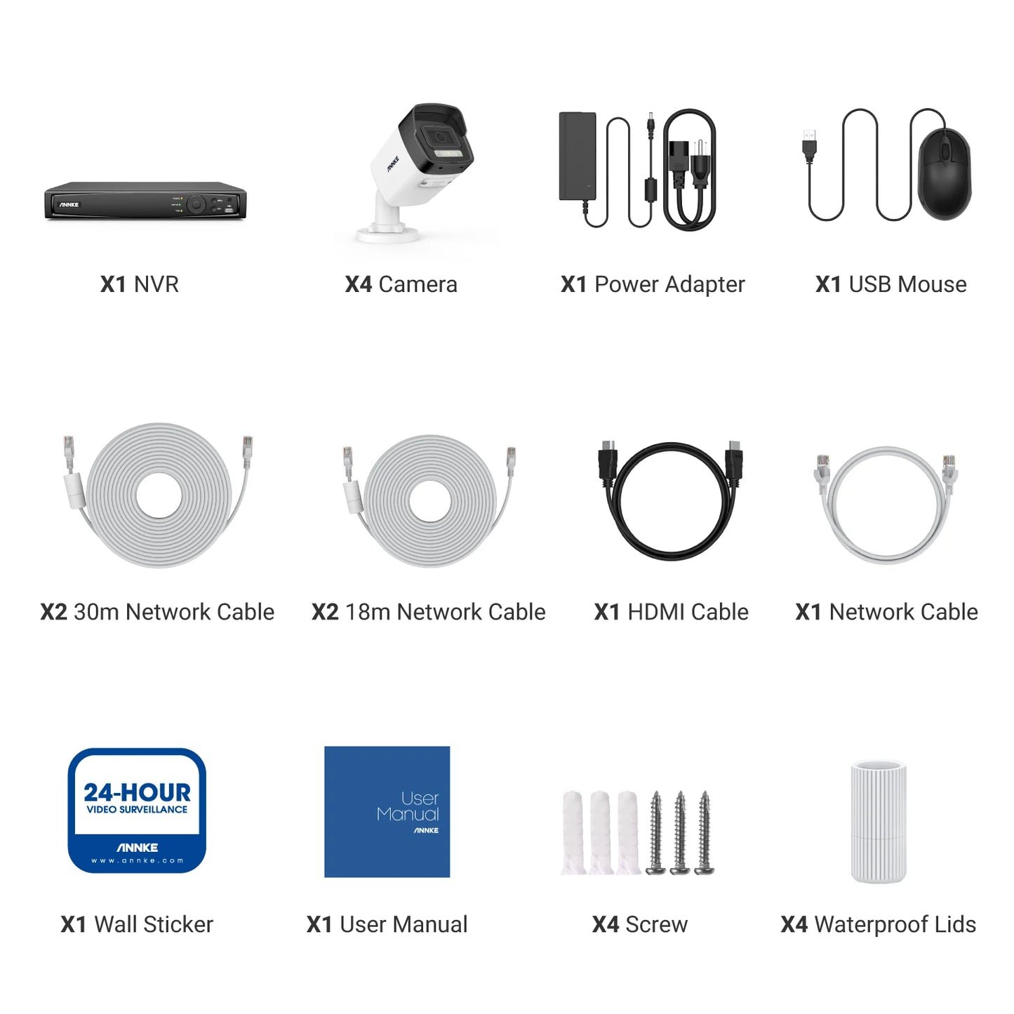 ANNKE H800 8CH 4K Ultra HD POE Network Video Security System 8MP H.265+ NVR 30M EXIR Night Vision