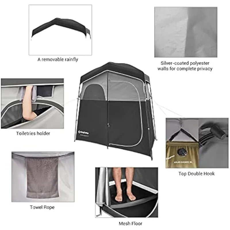 KingCamp Camping Shower Tent Oversize Space Privacy Tent Portable Outdoor Shower Tents for Camping
