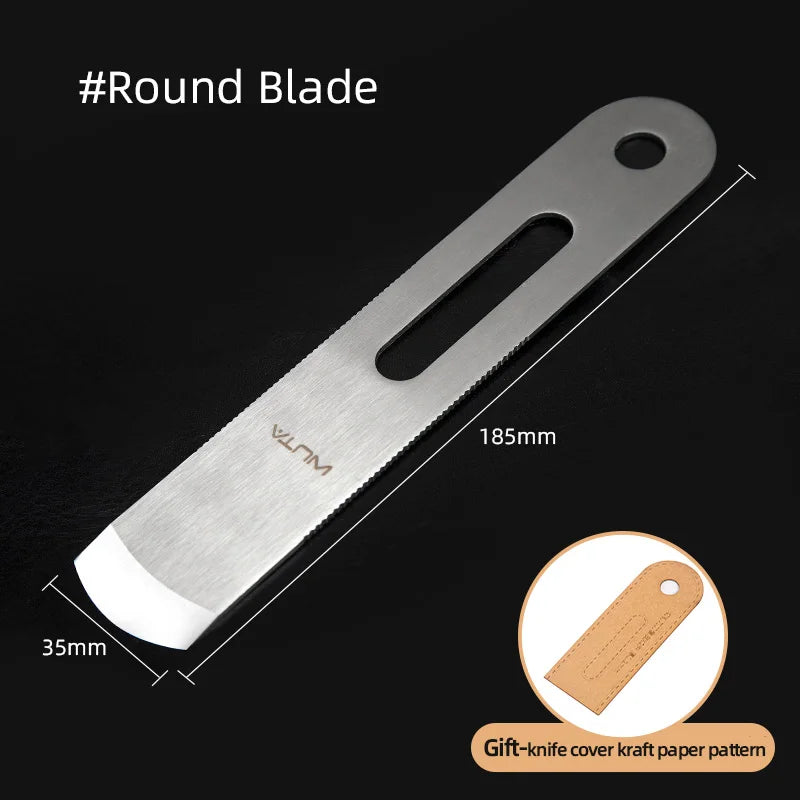 WUTA Design Professional Leather Thinning Knife Skiving, Round/Flat/Slanted Blade,Right/Left Handed