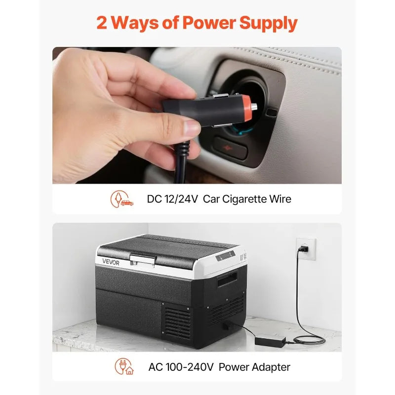 VEVOR 12 Volt Car Refrigerator, 42.3QT/40L Car Fridge, Portable Electric Cooler with -4℉~68℉