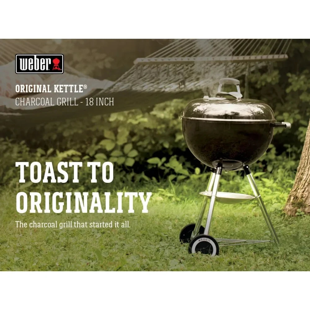 Weber Original Kettle 18 Inch Charcoal Grill, Black , Stove,  Camping Equipment , Wood Stove