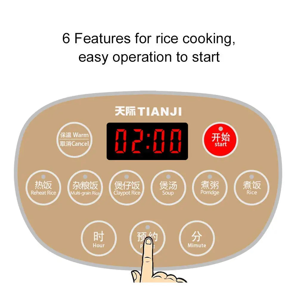 Tianji Electric Rice Cooker FD30D with Ceramic Inner Pot, 6-cup(uncooked)
