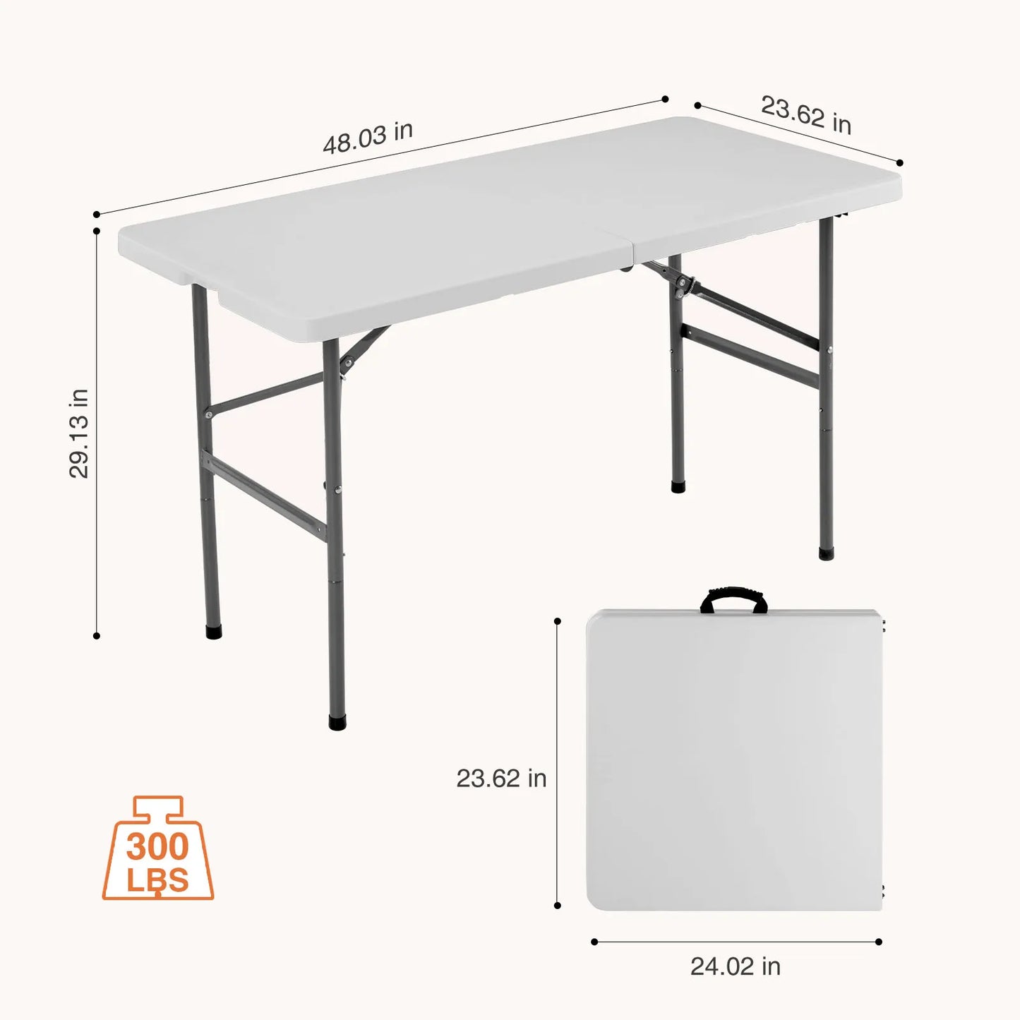 JHK 4/6/8 FT Portable Folding Outdoor Indoor Table Heavy Duty Foldable/ Safety Lock