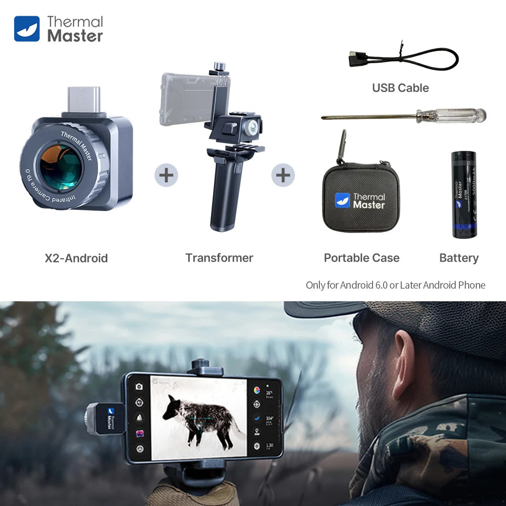 50Hz X2 Night Vision to Hunt 15X Zoom Thermal Monocular Imaging Camera Binocular/Thermal Master