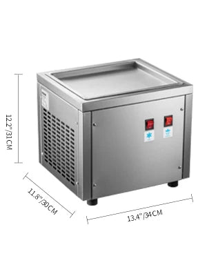 VEVOR 280 W Commercial Rolling Ice Machine Fried Ice Cream Rolls 24 x 28 cm Production Area Stainless Steel - My Store