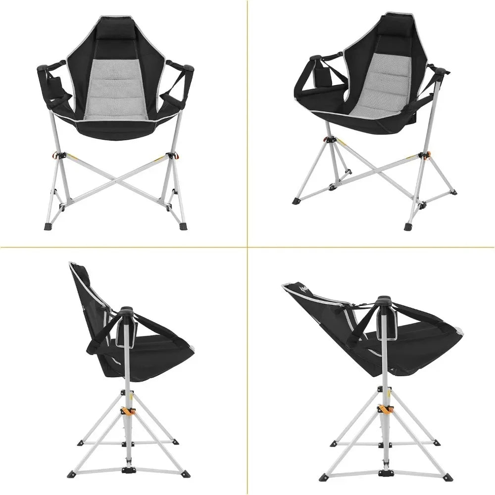(2) Portable Folding Chairs Backyard Loungers Camping Furniture
