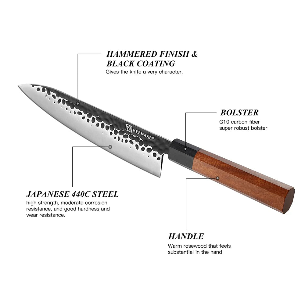 KEEMAKE 8" Inch Gyuto Chef's Knife High Carbon Stainless Steel Blade Professional - My Store