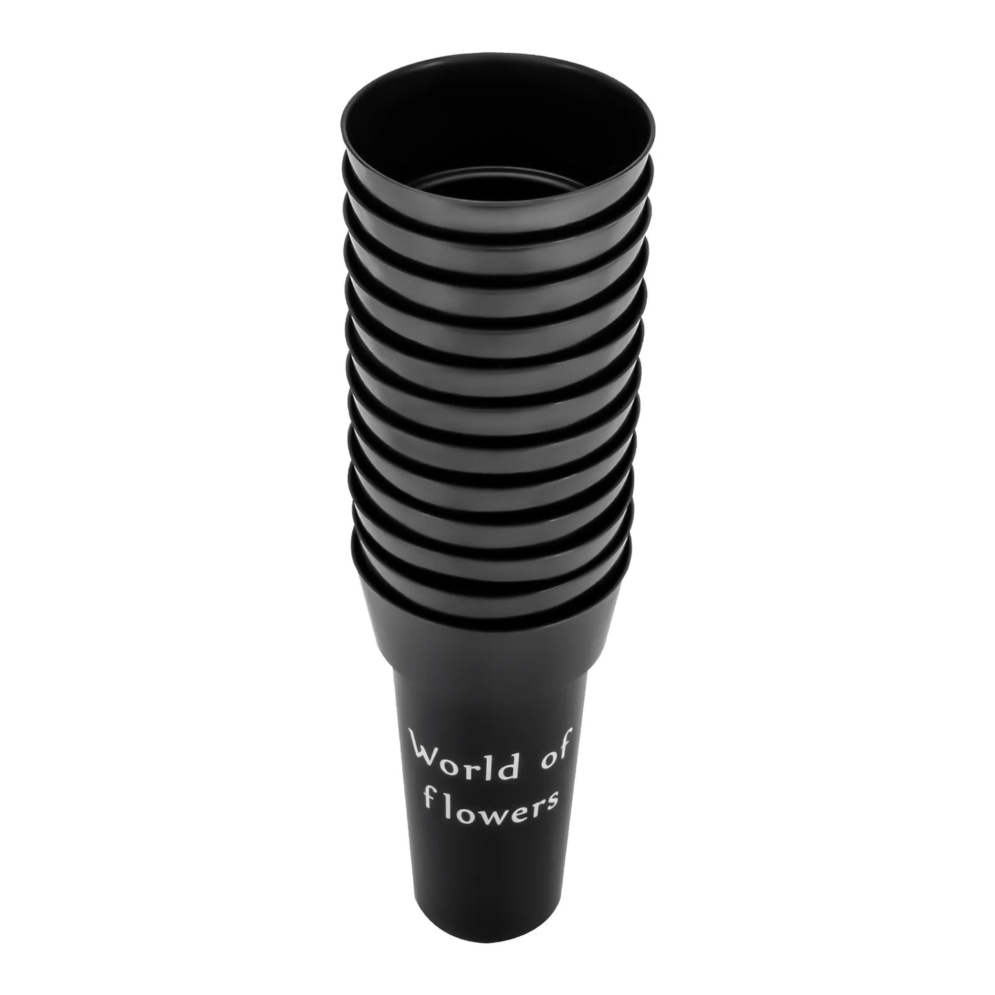 3 Layers Flower Display Stand with 12PCS Black Buckets,Metal Moving Plant Stand w/Wheels Display