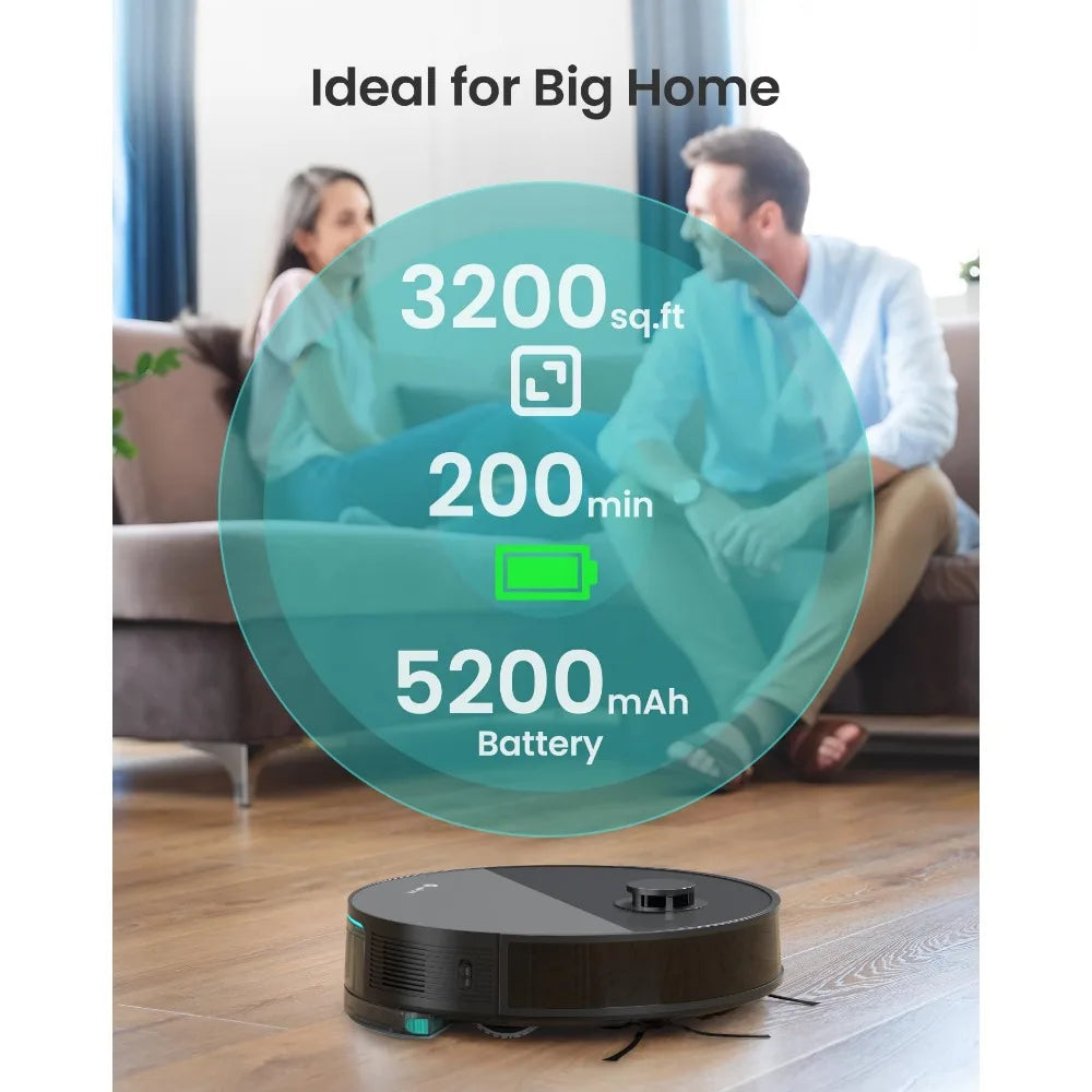 2024 New Robot Vacuum and Mop Combo, Precision Mapping with Lidar & DToF Sensors, Sonic Mopping