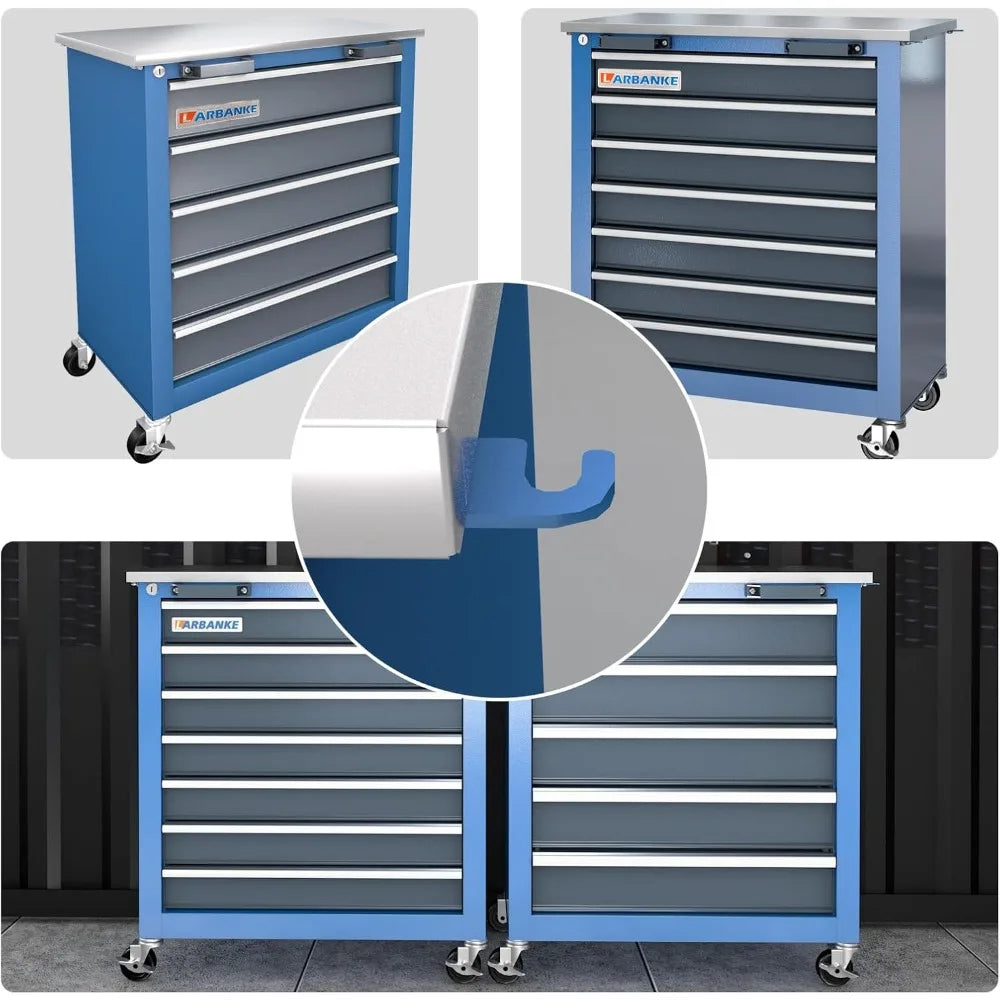 Combined Tool Cabinet and Tool Box, 7+5 Drawer Tool Box, Connectable, with 360 Degree Brake Wheels