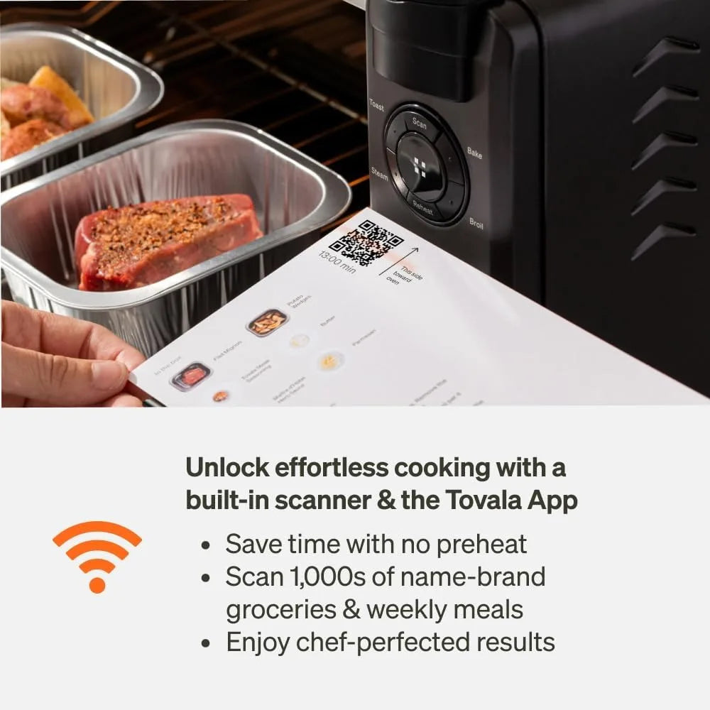Tovala Smart Oven Pro, 6-in-1 Countertop Convection Oven and Air Fryer with Steam Mode