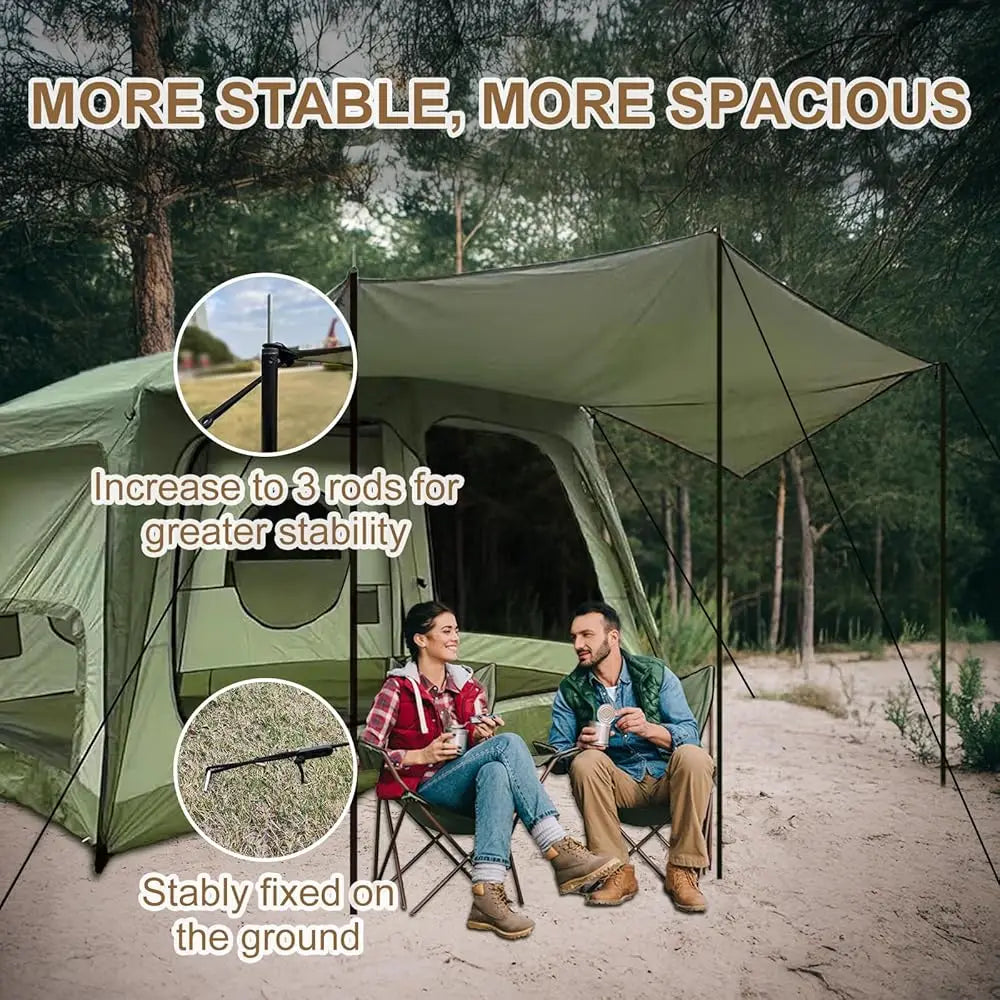 4-6 Person Camping Tent Waterproof, Ventilated Cabin Tents For Camping With Double Door