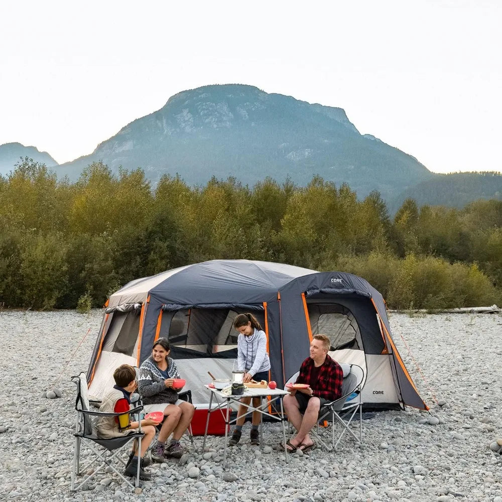 CORE Large Multi Room Tent for Family with Full Rainfly for Weather and Storage