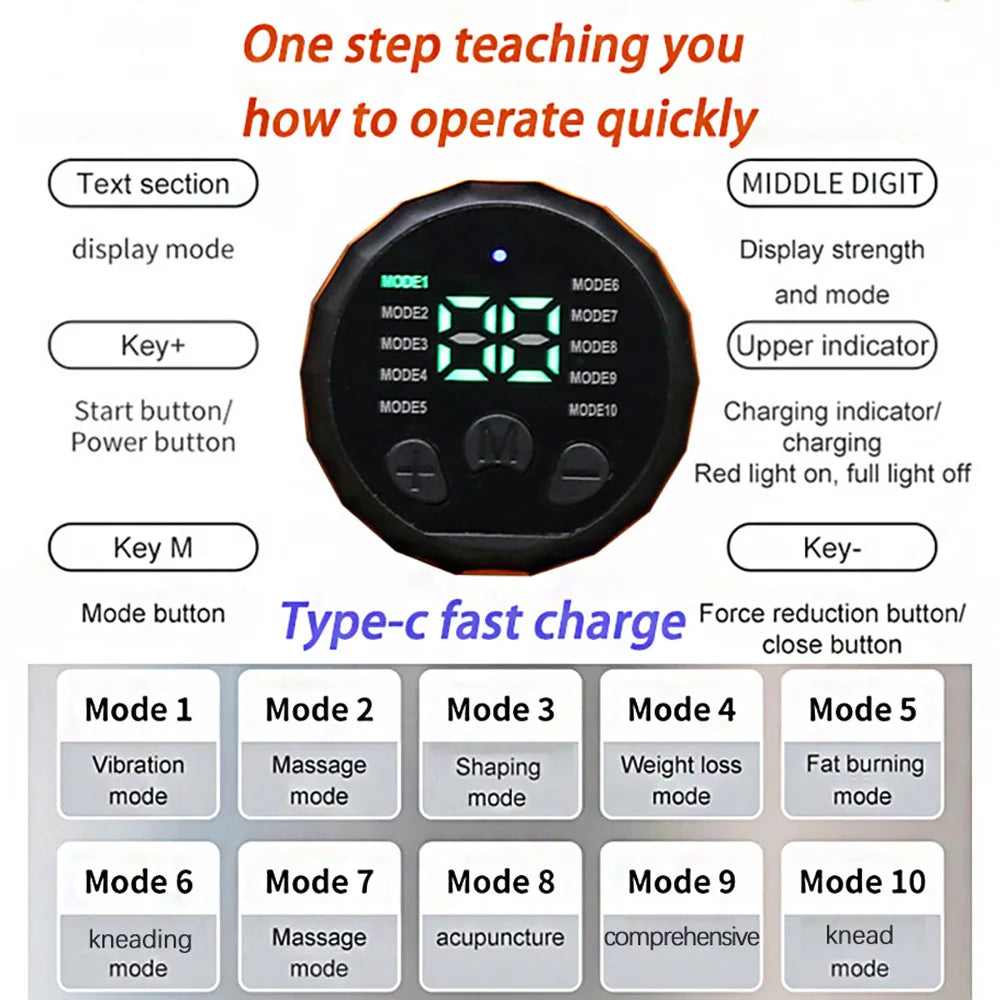 Abdominal Toning Belt Muscle Toner EMS Muscle Stimulator Abs Trainer Recharge Body Massager