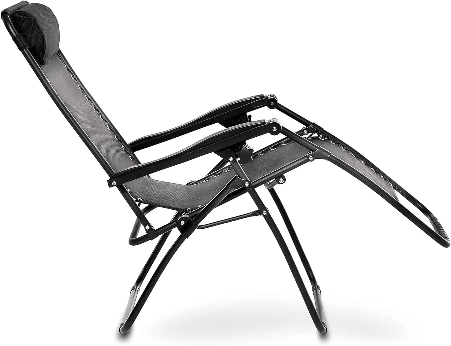 Adjustable Zero Gravity Folding Reclining Lounge Chair with Pillow, 26"，