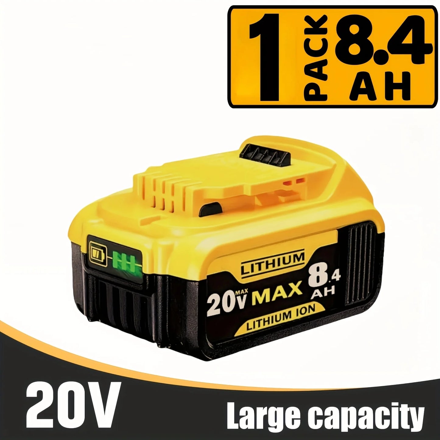 1/2/4 8.4Ah 20V Replacement Lithium-ion Batteries /Dewalt Cordless Power Tool With DCB200