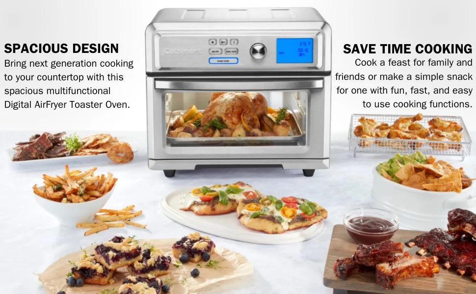 Cuisinart Air Fryer Toaster Oven, Digital Display, Digital 1800 Watt, Stainless Steel