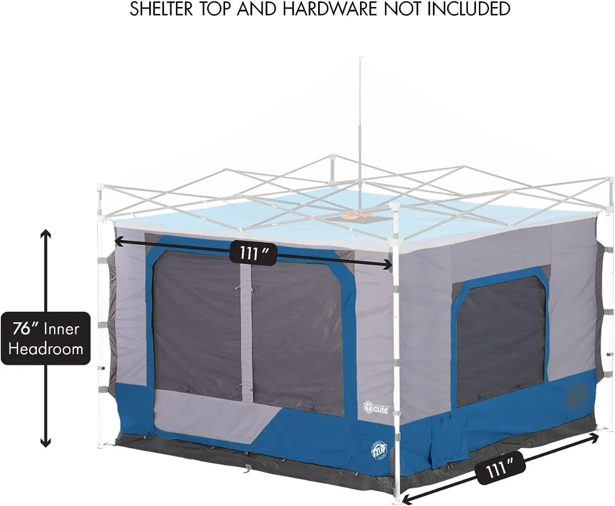 Camping Cube 6.4, Converts 10' Straight Leg Canopy into Tent, Royal Blue (Canopy/Shelter NOT included)