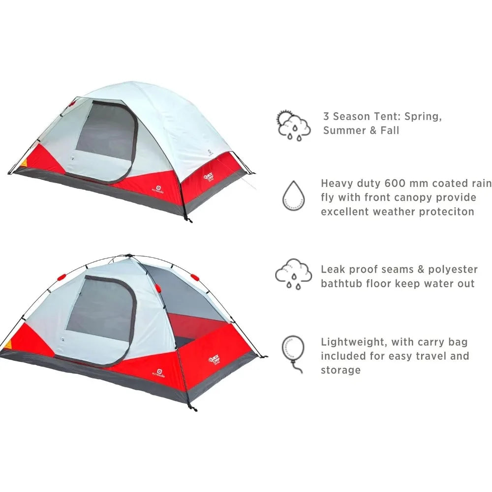 Outbound Instant Pop up Tent w/ Carry Bag and Rainfly, Water Resistant Dome & Cabin Tents 5 Person