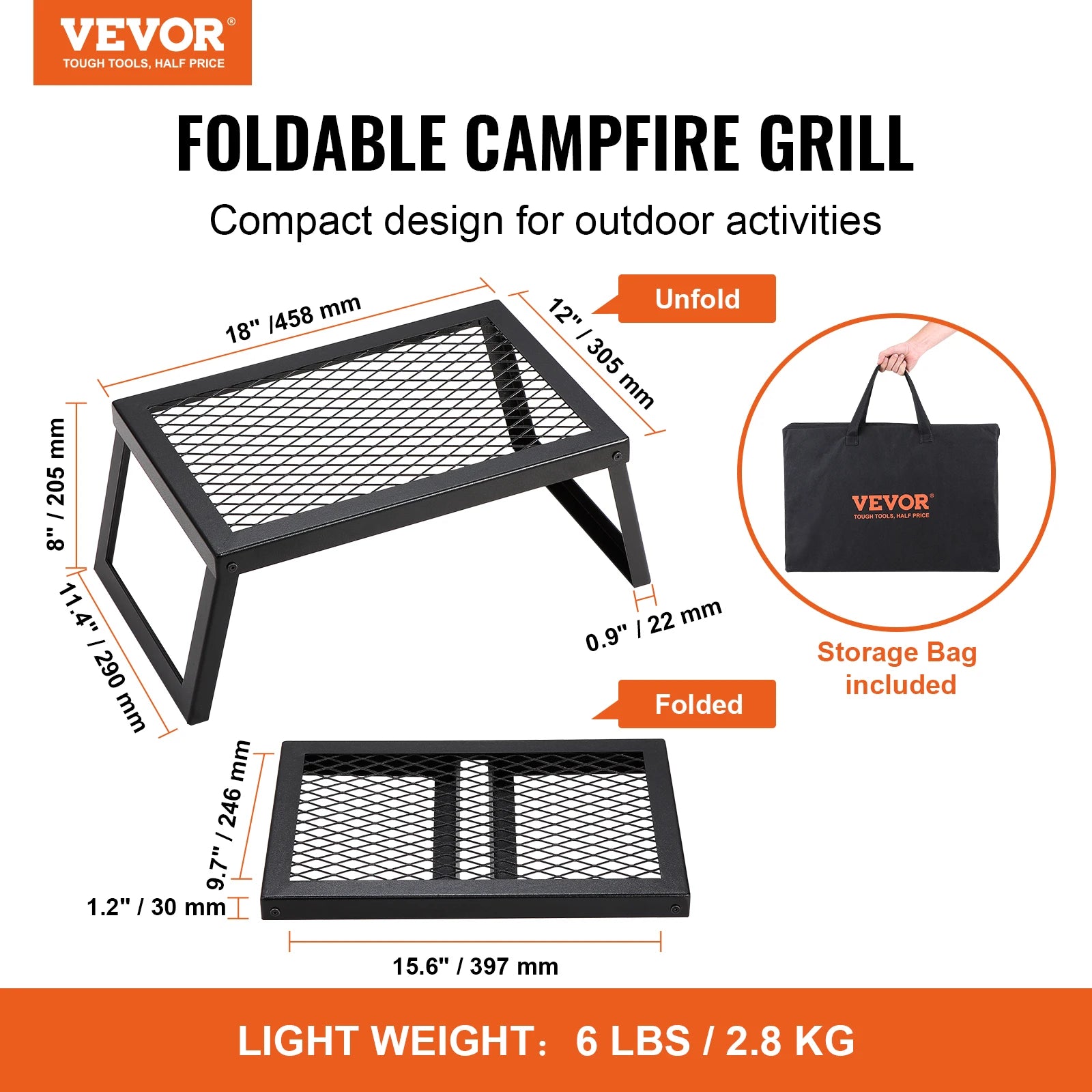 VEVOR 18/24in Outdoor Barbecue Charcoal Grill - My Store