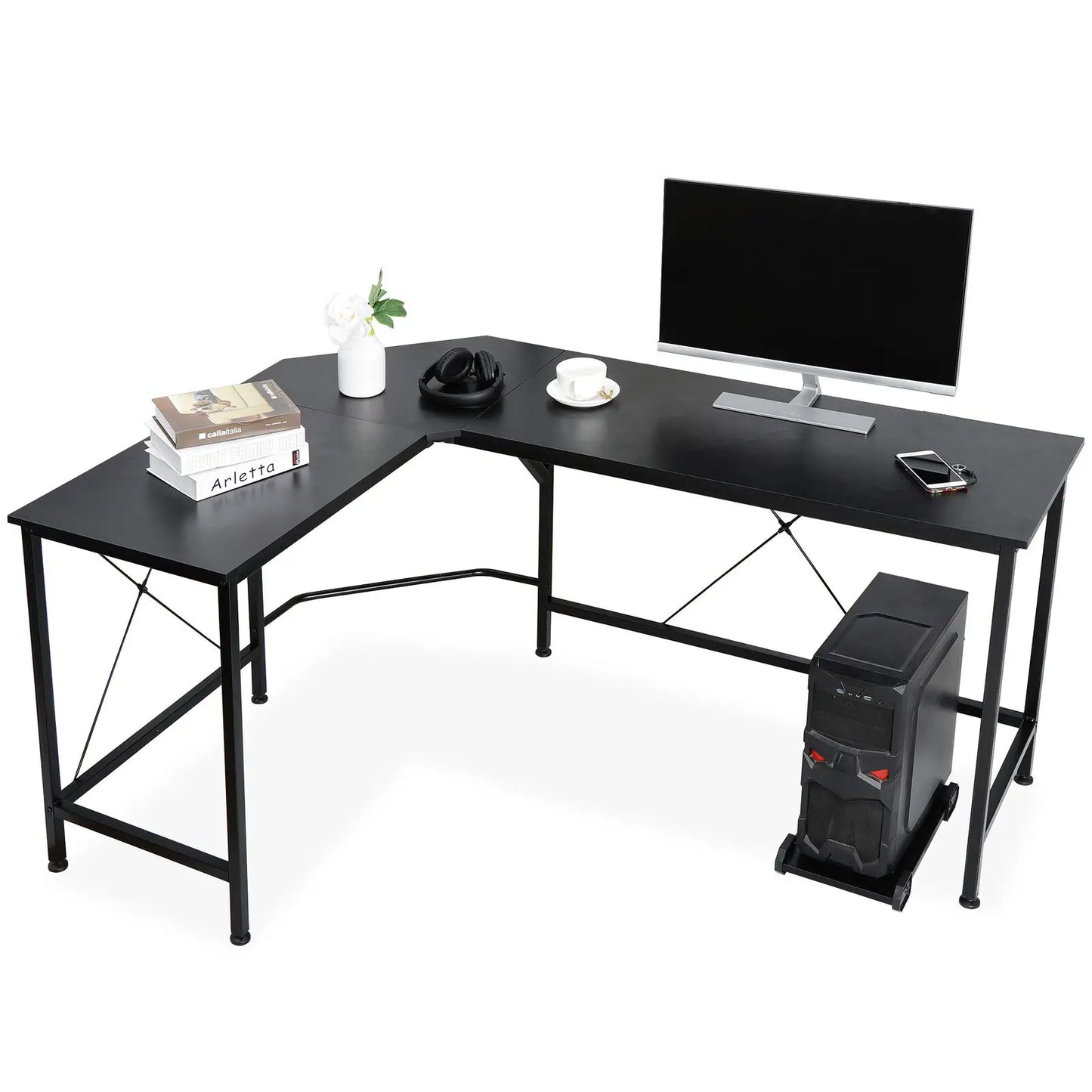 Stainless Steel Portable Computer Desk Bedroom, Home Office/Study Workbenches Adjustable Height