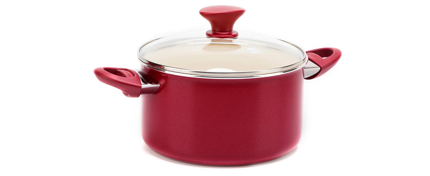 Healthy Ceramic Nonstick 16 Piece Cookware Pots and Pans Set, PFAS-Free, Dishwasher Safe, Black